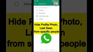 WhatsApp | How to Hide Profile Photo, Last Seen from specific people #shorts