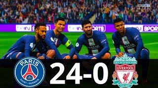 MESSI, RONALDO, MBAPPE, NEYMAR, ALL STARS | PSG 24-0 LIVERPOOL