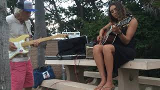 Swamis music with RockinRandal on lead guitar and Amal singing at famous surf spot Swamis.