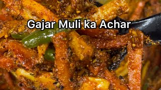 सिर्फ़ १५ मिनट में मूली गाजर का अचार बिना धूप में सुखाए |Instant Gajar Muli ka Achar| Muli ka Achar