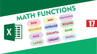 MS Excel Math Functions - Excel Basic Formulas and Functions - Sum Min Max Count Round Rank Large