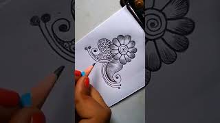 Arabic mehndi design on paper||mehndi design with pencil on paper||Easy mehndi ||#shorts  #ytshorts