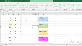 Mini-cápsula 13: EXCEL. Cómo escribir las 4 fórmulas de operaciones base