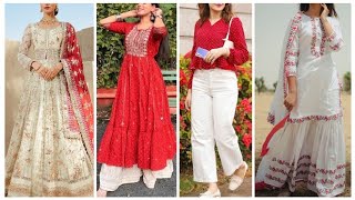 Red And White Outfits Ideas 2022|| White and Red colour combination dresses Designs ideas for girls❤