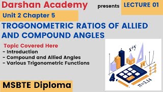 Trigonometry Lec 1 (Chap 5) || MSBTE Diploma || 1st Sem || Basic Mathematics || by Darshan Academy