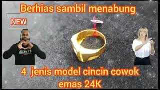 abdate terbaru cincin petak cowok emas 24K #24kgoldn