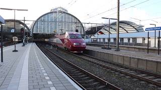 Thalys PBKA 4535 vertrekt op de tyfoon van Amsterdam Centraal!