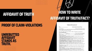 HOW TO WRITE AFFIDAVIT? WHAT TO INCLUDE