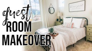 GUEST ROOM MAKEOVER ON A BUDGET | DECORATE WITH ME BOHO/FARMHOUSE