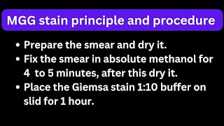 mgg stain principle and procedure (May grunwald giemsa stain)