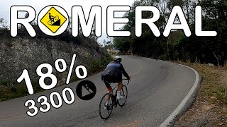 Subida a Romeral en Bicicleta - 18% Pendiente- 3300 M.S.N.M.