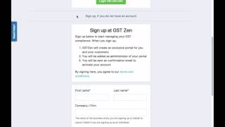 GSTZen - Sign up to create a new account on GSTZen