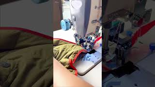 Double Needle Sewing Machine With Side Cutter Binding Tape Knife Cutting For Down Jacket #shorts