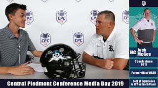 Ronald Reagan Head Football Coach Josh McGee at CPC Media Day 2019