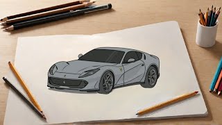 "Step-by-Step Guide: Drawing a Ferrari 812 Superfast"