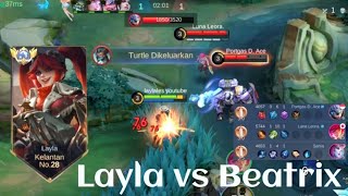 BUILD ONE SHOT ENEMY DELETE❗ BEATRIX TAK MAMPU LAWAN LAYLA | build top 1 global Layla