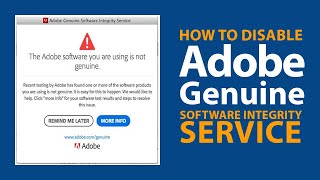 How to Disable Adobe Genuine Software Integrity Service | 100% Work @DesignScenes