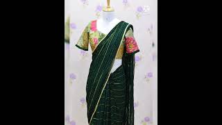 Georgette and chinnon sarees with customized blouses