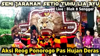 Aksi Bujang Ganong & Reog Ponorogo Hujan Deras Bersama Dika dkk di Jaranan Setio Tuhu Lia Ayu