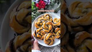 Cuma 3 bahan, chocolate pastry swirls #puffpastry #chocolatepuff #pastryswirls #ovensignora #shorts