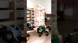 Monster Trucks Demolish the Massive Jenga Tower #monsterjam #legotruck #legotechnic #jenga