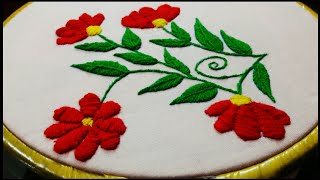 Hand Embroidery// Beautiful Flowers Stitches Hand Embroidery...