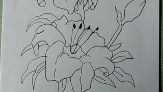 How to draw Flowers rose easy with drawing pen-step by step