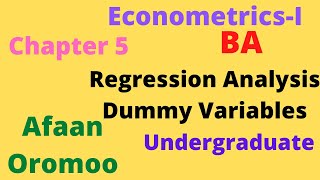 Econometrics-I(Chapter 5) Regression Analysis with Dummy Variables(Afaan Oromoo):Supported examples