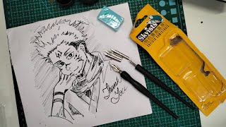 worison Cartoon Comic Dip Pen Set Calligraphy Pen With 5 Nibs&Eraser live unboxing drawing  #gojo