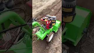 Part 734 Dieselgasoline four-wheel drive micro-tiller hoeing, ditching Trenching.😱