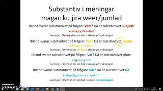 Substantiv singular-somaliska tis 21 april