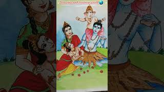 shiv Parvati drawing#mahadev drawing#har har Mahadev ❤️ 😍