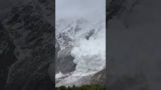 Avalanche in  Gilgit Haramosh Peak 2024 🏔️ #explore #travel #mountains #gilgitbaltistan #pakistan