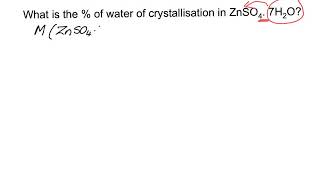 Water of crystallisation