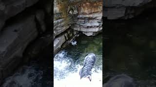 It was worth the climb to get to this Grotto ,Above a Waterfall in the Kootenays, B.C.!!!