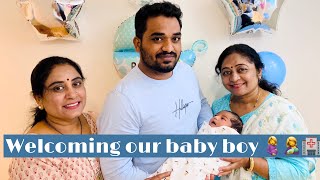 Birth vlog UK : C section, welcoming our baby *emotional * delivery + discharge- Covid | first baby