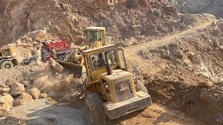 Reopen Road After Huge Landslide & Old Machinery Caterpillar Wheel Loaders And Volvo Excavator