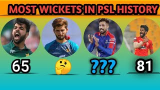 top ten bowlers with most wickets in PSL history#viral #psl #trending