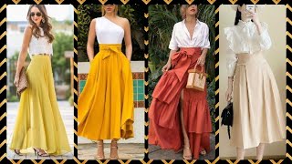 Casual Skirt Designs Ideas💕 || Latest Skirt Designs 2022 || Skirt With Top