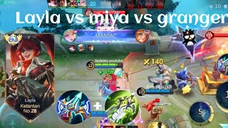 LAYLA VS MIYA❗BUILD ONE SHOT ENEMY DELETE! ENEMY COMBACK | build top 1 global Layla