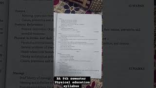 physical education syllabus 5th semester #viral