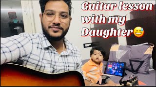 Guitar lesson with my daughter😀| tere hawale | Arijit Singh | Laal singh Chadda | Amir khan,kareena