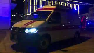 Tartu kiirabi vilkuritega/ Estonian new ambulance in blue lights