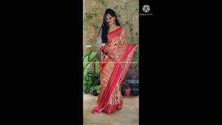 Gajii silk patola printed saree with khaddi zari pallu and printed blouse