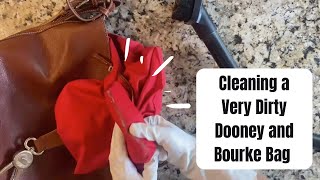 Cleaning a Dooney & Bourke Toscana Lily Bucket with the dreaded red lining