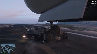 GTA 5 - Car Got Crushed by a Plane