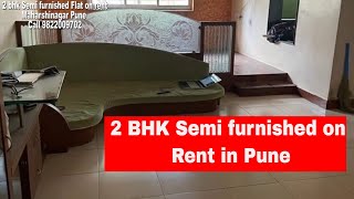 2 bhk Semi furnished Flat available on rent near Gangadham at Maharshi Nagar Pune