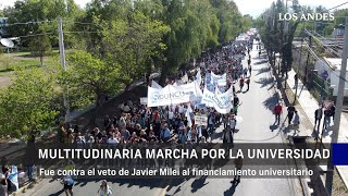 Así fue la multitudinaria marcha en contra del veto de Milei al financiamiento universitario.