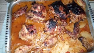 طريقه عمل صينيه البطاطس بالفراخ المشويه 🍗🥘 ف الفرن من مطبخ اميره