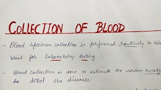 BLOOD COLLECTION